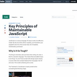 Key Principles of Maintainable JavaScript