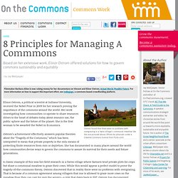 8 Principles for Managing A Commmons