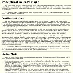 Principles of Tolkien's Magic
