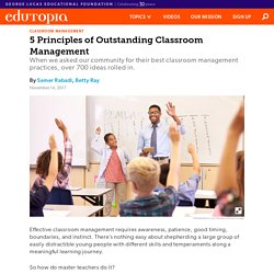 5 Principles of Outstanding Classroom Management