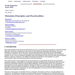 Metadata Principles and Practicalities