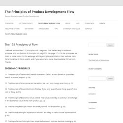 The Principles of Product Development Flow