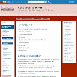 Principles / RTLB Practice / Professional practice / Home - Resource Teacher: Learning and Behaviour