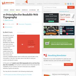 10 Principles For Readable Web Typography - Smashing Magazine