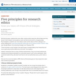 Five principles for research ethics