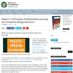 Mayer’s 12 Principles of Multimedia Learning are a Powerful Design Resource