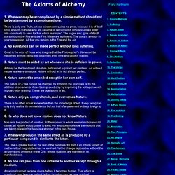Axioms of Alchemy: Tools and Principles of Transformation on All Levels.