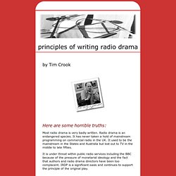Principles of writing radio drama