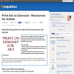 Print Art on Demand - Resources for Artists
