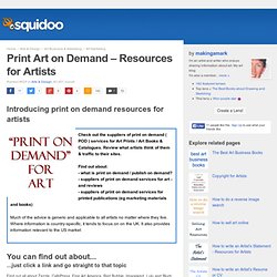 Print Art on Demand – Resources for Artists