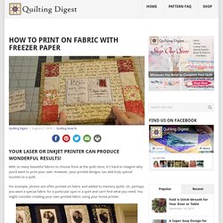 How to Print on Fabric with Freezer Paper