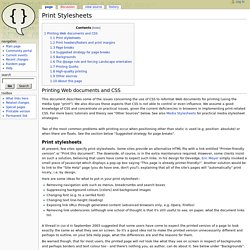 Print Stylesheets