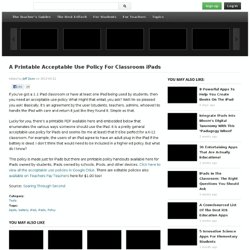 A Printable Acceptable Use Policy For Classroom iPads