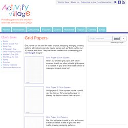 Free printable grid papers from Activity Village