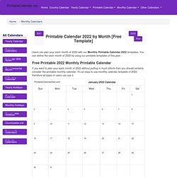 Printable Calendar 2022 by Month [Free Template]