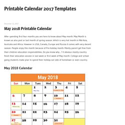 Printable Calendar 2017 Templates
