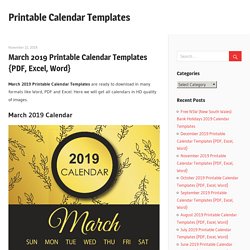 March 2019 Printable Calendar Templates {PDF, Excel, Word}