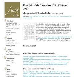 Printable calendars 2014, calendars 2015 and calendars 2016. Download free, simple and elegant printable PDF templates