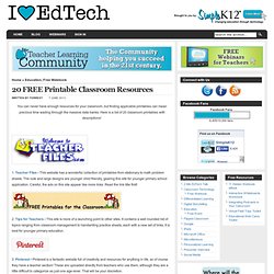 20 FREE Printable Classroom Resources – SimpleK12_