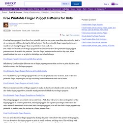 Free Printable Finger Puppet Patterns for Kids