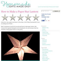 Make a Paper Star Lantern - Printable Template and Instructions
