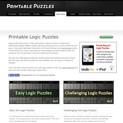 Printable Logic Puzzles