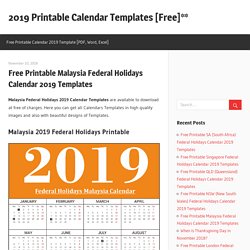 Free Printable Malaysia Federal Holidays Calendar 2019 Templates
