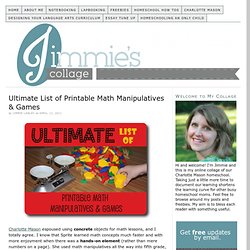 Ultimate List of Printable Math Manipulatives & Games