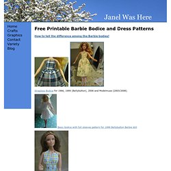 Bellybutton Barbie Dress Bodice Pattern