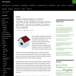 Free Printable Craft Template: Birdhouse with Siding, Stucco Walls and Tile Roof