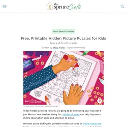 Free, Printable Hidden Picture Puzzles for Kids