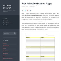 Free Printable Planner Pages