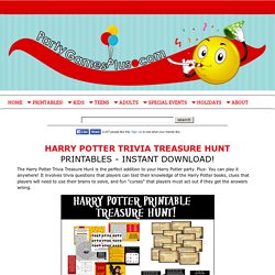 Printable Harry Potter Trivia Treasure Hunt