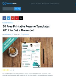 30 Free Printable Resume Templates 2017 to Get a Job