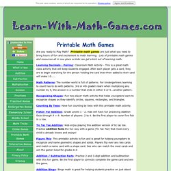 Printable Math Games Students, Teachers, and Parents Love.