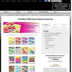 Printable RGB Color Palette Swatches