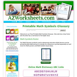Free Printable Math Symbols Glossary