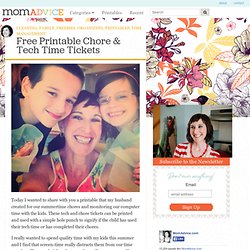 Free Printable Chore & Tech Time Tickets