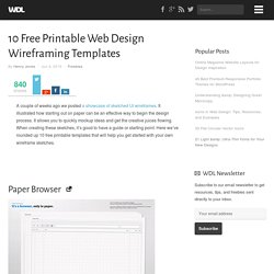 10 Free Printable Web Design Wireframing Templates