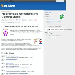 Free Printable Worksheets and Coloring Sheets