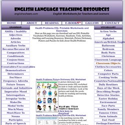 Health Problems ESL Printable Worksheets and Exercises
