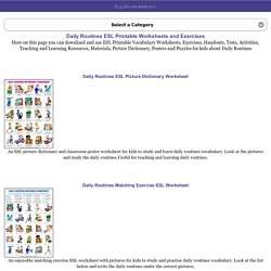 Daily Routines ESL Printable Worksheets and Exercises