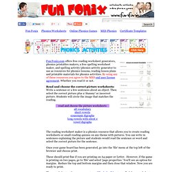 free reading worksheet maker, free phonics printables, 100% customizable, with images