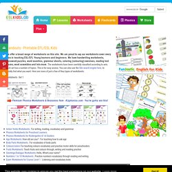 ESL Printables for Kids, ESL, EFL Kids, Young Learners, Preschool, Kindergarten, 1st, 2nd, 3rd Grade Activities
