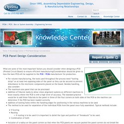 PCB (Printed Circuit Board) Panel Design Consideration