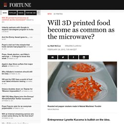 Will 3D printed food become as common as the microwave? - Fortune