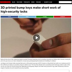 3D printed bump keys make short work of high-security locks