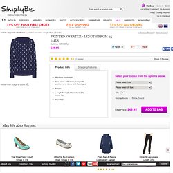 Printed Sweater - Length from 25 1/4in at Simply Be