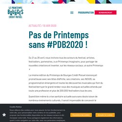 Pas de Printemps sans #PDB2020 ! - Printemps de Bourges