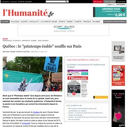 Québec : le "printemps érable" souffle sur Paris